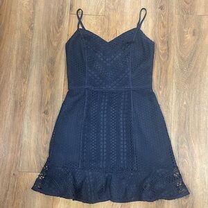 Navy Eyelet Dress